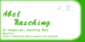 abel masching business card